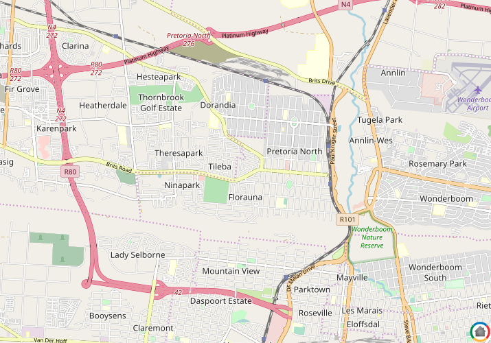 Map location of Pretoria North